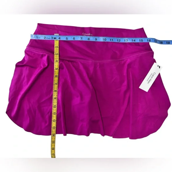 CALVIN KLEIN PERFORMANCE fuchsia crossover waist skirted shorts skort Large NWT - Picture 4 of 5